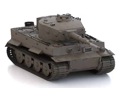 Vintage Military Tank With Heavy Turret Long Cannon Metal Tracks And Historical Design 3d model