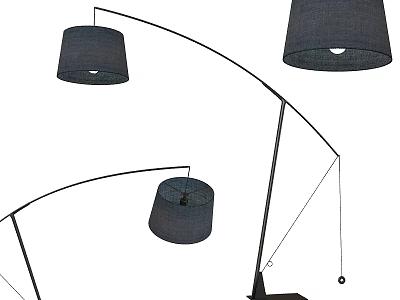 Modern Arc Floor Lamp With Fabric Shade For Living Room Decoration 3d model