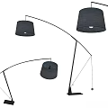 Modern Arc Floor Lamp With Fabric Shade For Living Room Decoration