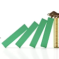 Modern Business Equipment With Bull Bear Symbols On Green Domino And Golden Tower