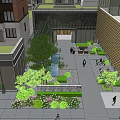 Modern High Rise Residential Complex With Commercial Building Greenery And Entrance Area
