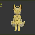 White Anthropomorphic Creature With Golden Crown Bronze Armor And Brown Boots