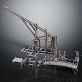 modern tower crane ancient tower crane 3d model