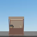 Modern Tea Break Area With Pink Frame White Canopy Coffee Machine And Cups