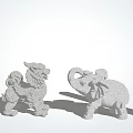 Chinese style column landscape column 3d model