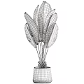 Potted Plants with Large Green Leaves in Concrete Pots for Home Decoration