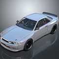 Silver Two Door Sports Car With Rear Spoiler And Sleek Modern Exterior