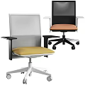 Modern Office Chairs with Mesh Backs Colored Seats Swivel Bases and Ergonomic Design