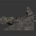 Ancient Stone Architectural Ruins With Slate Floor Broken Columns And Tower Structure