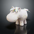 White Unicorn Doll With Rainbow Mane Tail And Golden Glitter Details