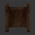 Classic Wooden Armchair With Vertical Slat Back And Sturdy Armrests