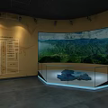 Natural Fuchun River Cultural Center Interior With Landscape Art And Hexagonal Decor