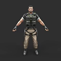 Male Game Movie Character In Tactical Gear Vest Pants And Boots Standing Pose