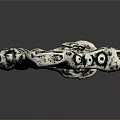 Exquisite Silver Decorative Key With Green Gemstone For Daily Household Use