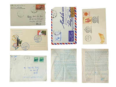 Envelope Letter Mail Old Envelope Stamp 3d model