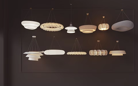 chandelier cream wind chandelier 3d model