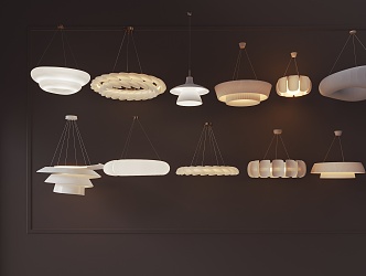 chandelier cream wind chandelier 3d model