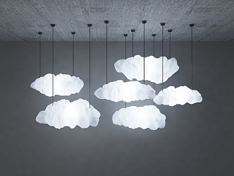 Modern special-shaped chandelier cloud chandelier 3d model