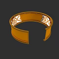 Shiny Gold Open Cuff Bracelet With Intricate Filigree Patterns Fashion Jewelry