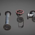 Modern pipeline rusty chemical pipeline 3d model