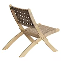 Natural Solid Wood Woven Strap Folding Outdoor Leisure Chair For Patio And Garden Daily Enjoyment