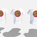 White T Shirts With Santa Cruz Logo Graphic Design For Casual Wear