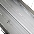 Modern Road Infrastructure With Concrete Bridge Structure Acoustic Barriers And Street Lamps