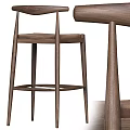 Modern Wooden Bar Stools With Backrest Design For Home Bar And Kitchen