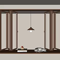 Elegant Modern Casement Windows With Wooden Frame And Glass Panels In Interior Design
