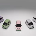 Colorful Small Cars Arranged In Circle With Multiple Hues And Compact Design 3d model