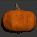 Orange Pumpkin as Seasonal Household Decorative Item with Vibrant Color Smooth Texture and Wooden Stem