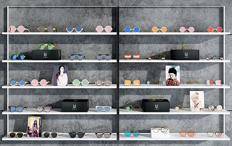 Modern glasses sunglasses display rack 3d model