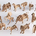 Animal Bookshelf Library Bookshelf Children's Bookshelf 3d model