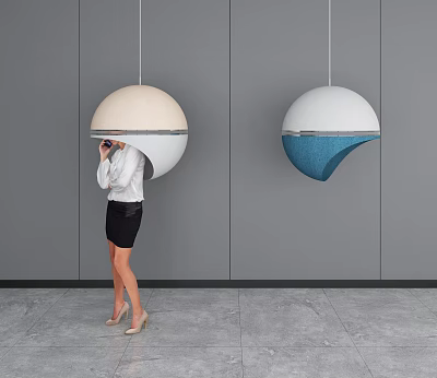 Public Facility Hemispherical Hanging Installation In Modern Public Space With Interactive Design 3d model
