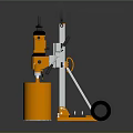Orange Cylinder Hydraulic Jack With Wheel Cart And Metal Handle