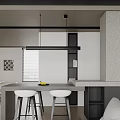 Modern Living Dining Room Interior With White Cabinets Black TV Wall And Orange Chair