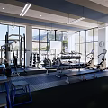 Modern Fitness Gym With Workout Equipment Dumbbells Treadmills And Bright Exercise Space