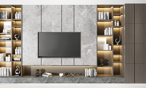 Multi-function TV cabinet Modern TV background cabinet 3d model