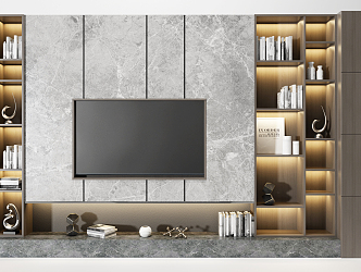 Multi-function TV cabinet Modern TV background cabinet 3d model