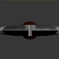 Trident Weapon With Metal Head Wooden Shaft And Bottom Metal Decoration