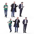Group of People in Different Outfits and Poses Holding Documents and Devices