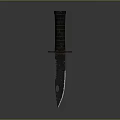 Tactical Serrated Knife with Black Textured Handle and Metal Guard for Outdoor Survival