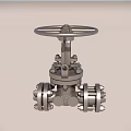 Durable Industrial Metal Valve With Manual Wheel Handle And Bolted Pipeline Connections