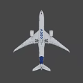 White Airbus A350 Aircraft With Blue Tail Fin And Engines