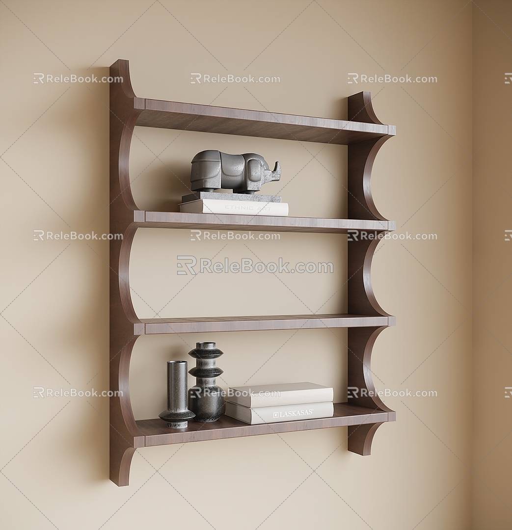 Modern Bookshelf Storage Rack 3d model