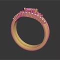 Elegant Golden Jewelry Ring With Multiple Small Stone Accents And Stylish Design