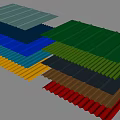 Corrugated Metal Sheets in Various Colors for Construction Roofing and Wall Cladding 3d model