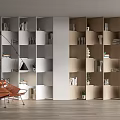 Modern Open Bookcase Interior Design With White Wooden Shelves Books And Plants