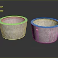 Two Textured Stone Washing Basins For Daily Household Laundry Use