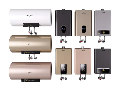 Midea Home Water Heaters In Various Colors And Models For Daily Use 3d model